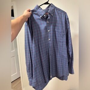 Vineyard Vines Blue and Red Plaid Button Down Shirt